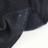 Velours de coton élasthanne ras bleu sombre