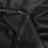 Intense black checkered wool blend suit fabric