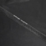 Intense black checkered wool blend suit fabric