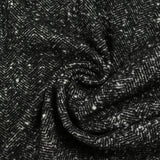 Laine mélangée bouclettes chevrons 40mm noir et blanc