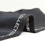 Dark blue twill wool blend suit fabric