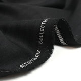 Black chevron wool blend suit fabric