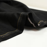 Black checked wool blend suit fabric