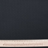 Square and polka dot printed cotton twill with midnight blue background