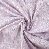 Fine sequined cotton binding of pink and blue hands on white background