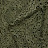 Dentelle polyester festonnée Catalina kaki