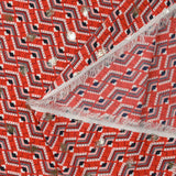 Microfibre imprimée polyester doré escalade fond rouge