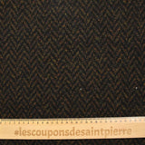 100% Laine chevrons orange et vert fond noir