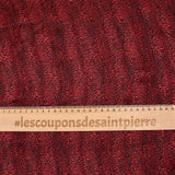 Mousseline imprimée bande satin léopard rouge