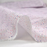 Fine sequined cotton binding of pink and blue hands on white background