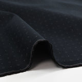 Square and polka dot printed cotton twill with midnight blue background