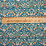 Coton liberty ® Strawberry Thief bleu au mètre
