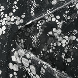 Printed muslin satin band effervescence black background