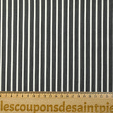 Coton tissé-teint Rudy rayé blanc fond noir
