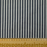 Coton tissé-teint Rudy rayé blanc fond bleu nuit