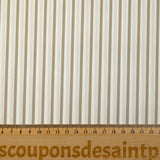 Coton tissé-teint Rudy rayé taupe fond blanc