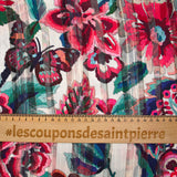 Printed muslin satin band carnival of flowers mother-of-pearl background
