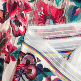 Printed muslin satin band carnival of flowers mother-of-pearl background