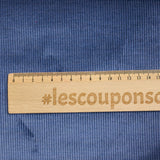 Velours côtelé coton 1 mm bleu de guède