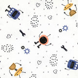 Algodón estampado de robot picado