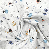 Algodón estampado de robot picado