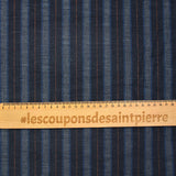 Velours de coton ras tissé teint rayé marine