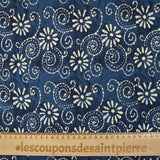 Coton batik imprimé Udaipur fond marine