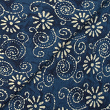Coton batik imprimé Udaipur fond marine