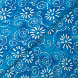 Batik cotton printed Udaipur azure blue background