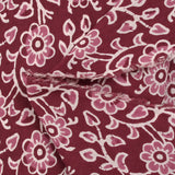 Coton batik imprimé Agra fond lie de vin