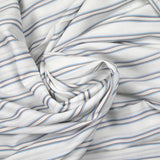 Sky and brown striped fluid-dyed woven polyviscose