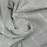 Velours côtelé coton 1 mm rayé blanc fond gris