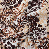 Viscose imprimée sauvage marron fond écru