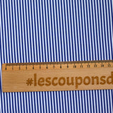 Striped polyester 2mm navy white background