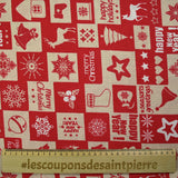 Christmas Red and Beige Damier Policotton