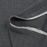 Gasa de poliéster Príncipe de Gales gris y negro