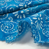 Batik cotton printed Udaipur azure blue background