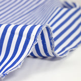 Polialgodón rayas azules 5mm fondo blanco