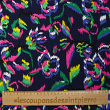 Viscose imprimée ikat coloré fond marine