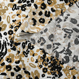 Viscose imprimée pensée animale beige fond blanc