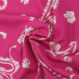 Viscose imprimée cachemire dans le vent fond fuchsia