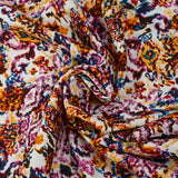 Viscose imprimée vibration d'Orient fond blanc