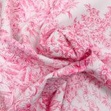 Piqué de coton toile de jouy rose