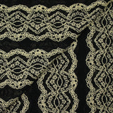Dentelle polyester Martina jaune pâle fond noir