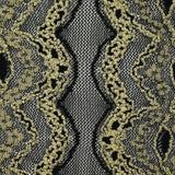 Dentelle polyester Martina jaune pâle fond noir
