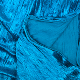 Jersey velours plissé turquoise