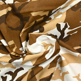 Algodón estampado camuflaje marrón y blanco