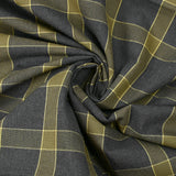 Flanelle de coton tartan kaki fond anthracite
