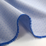 Coton chemise jacquard Loris fond rayé blanc et bleu