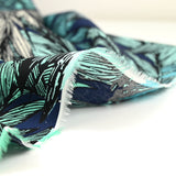Cotton palm tree print with navy background